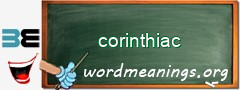 WordMeaning blackboard for corinthiac